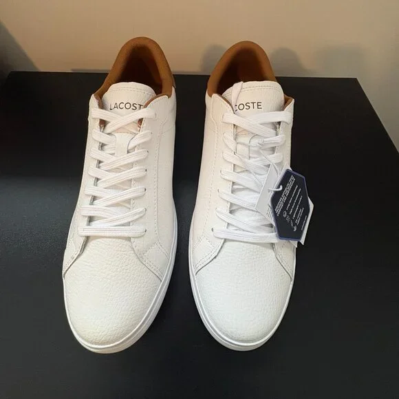 Lacoste White and Tan Sneaker - Picture 3 of 6